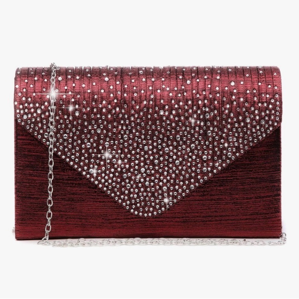 Elegant Red Satin Clutch